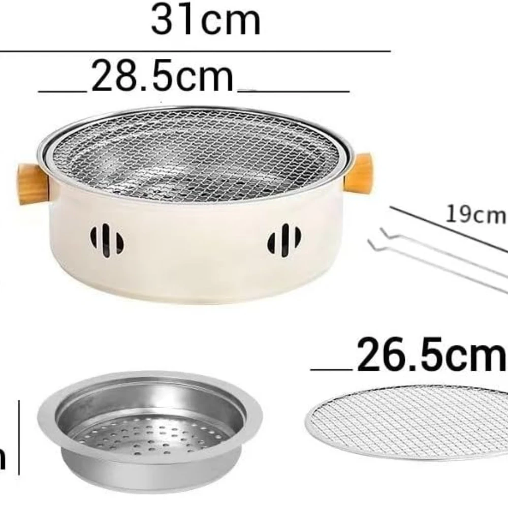 Korean BBQ Grill Charcoal Stove Charcoal Grill Stainless Steel Outdoor Camping Cooking Tea Around The Stove Barbecue Stove - Image 2