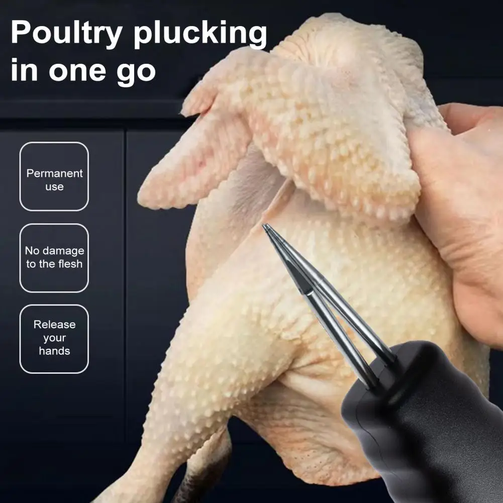 Electric Poultry Plucker Handheld Chicken Feather Plucker Compact Rechargeable Poultry Automatic Short Hair Removal