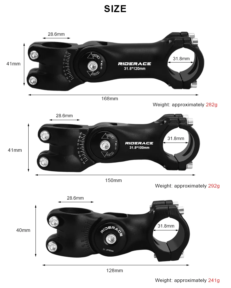RIDERACE   ε  MTB  ̺,   Ʈ ũ , 31.8mm ڵ   ǰ, 85mm, 100mm, 120mm ε