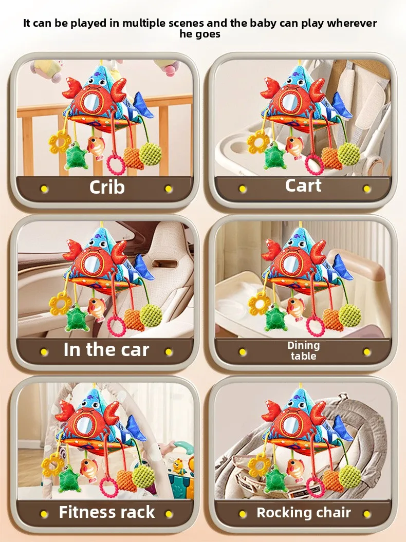 Sonajeros de animales para bebé, cochecito de cama, juguetes con campana, capacidad de agarre para recién nacido, muñecas de entrenamiento, juguete educativo de felpa infantil de 0 a 12 meses