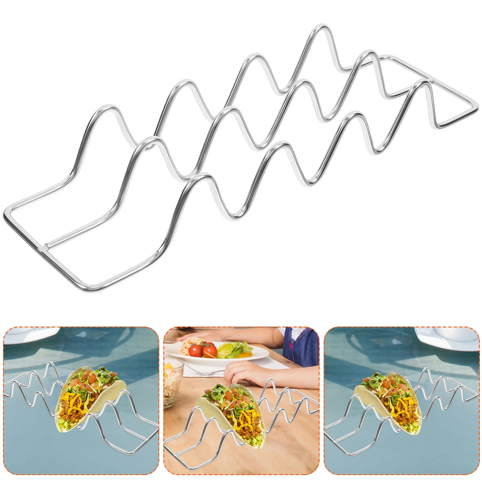 2pcs Taco Storage Racks Stainless Steel Taco Holder Taco Container for Restaurant