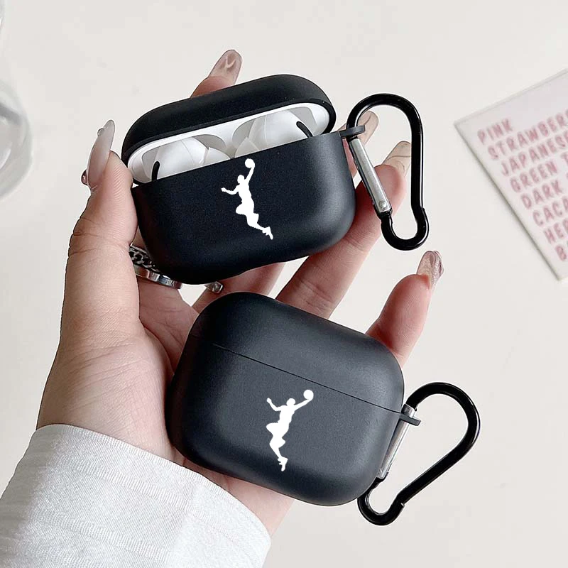 Black Shockproof Earphone Case for Airpods with Carabiner