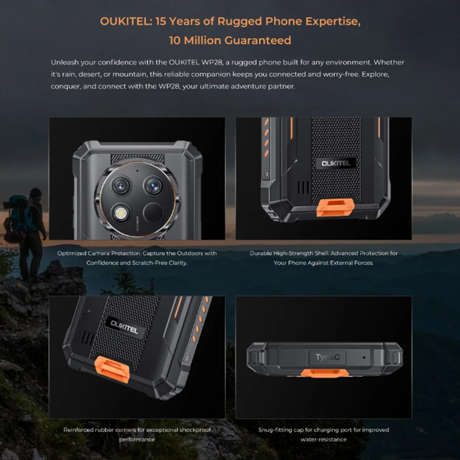 OUKITEl WP28 Rugged Smartphone,15GB+256GB, NFC/OTG/Face ID