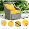 Waterproof Outdoor Cushions Set Patio Furniture Chair Memory Foam Padded Cushion Eco-friendly Garden Sofa Supportive Seat and 6