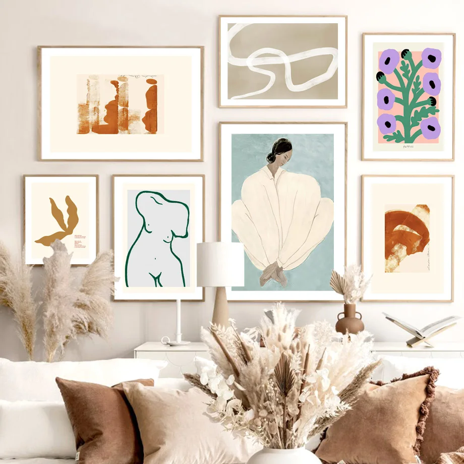 

Abstract Girl Lines Color Block Fluid Art Wall Canvas Painting Nordic Posters And Prints Wall Pictures For Living Room Decor
