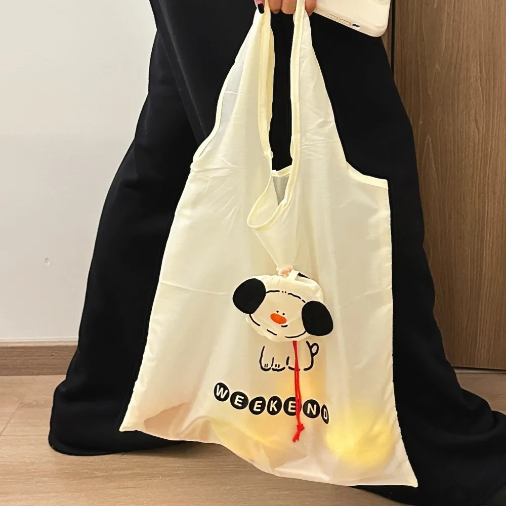 Foldable Portable Eco-Friendly Large Capacity Cartoon Dog Shopping Bag
