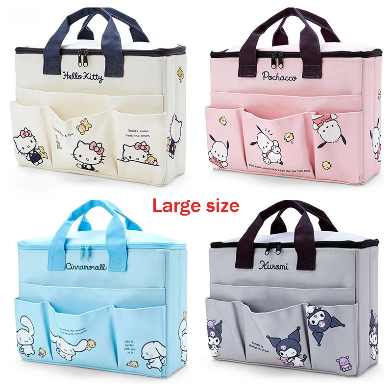 

Anriosd Woman Canvas Leisure Storage Bag Hellokittys Kuromi Cinnamoroll Anime Multifun Ctional Travel Daily Organizer Wash Box