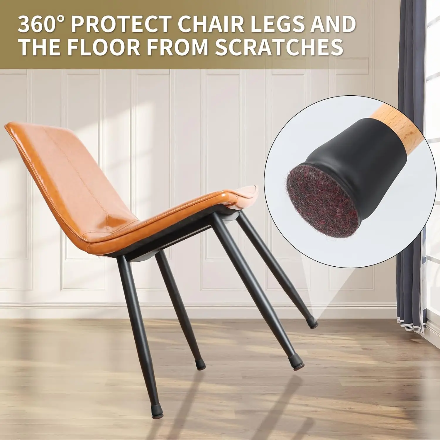 8pcs Chair Leg Floor Protectors Foot Cover Diagonal with Thick