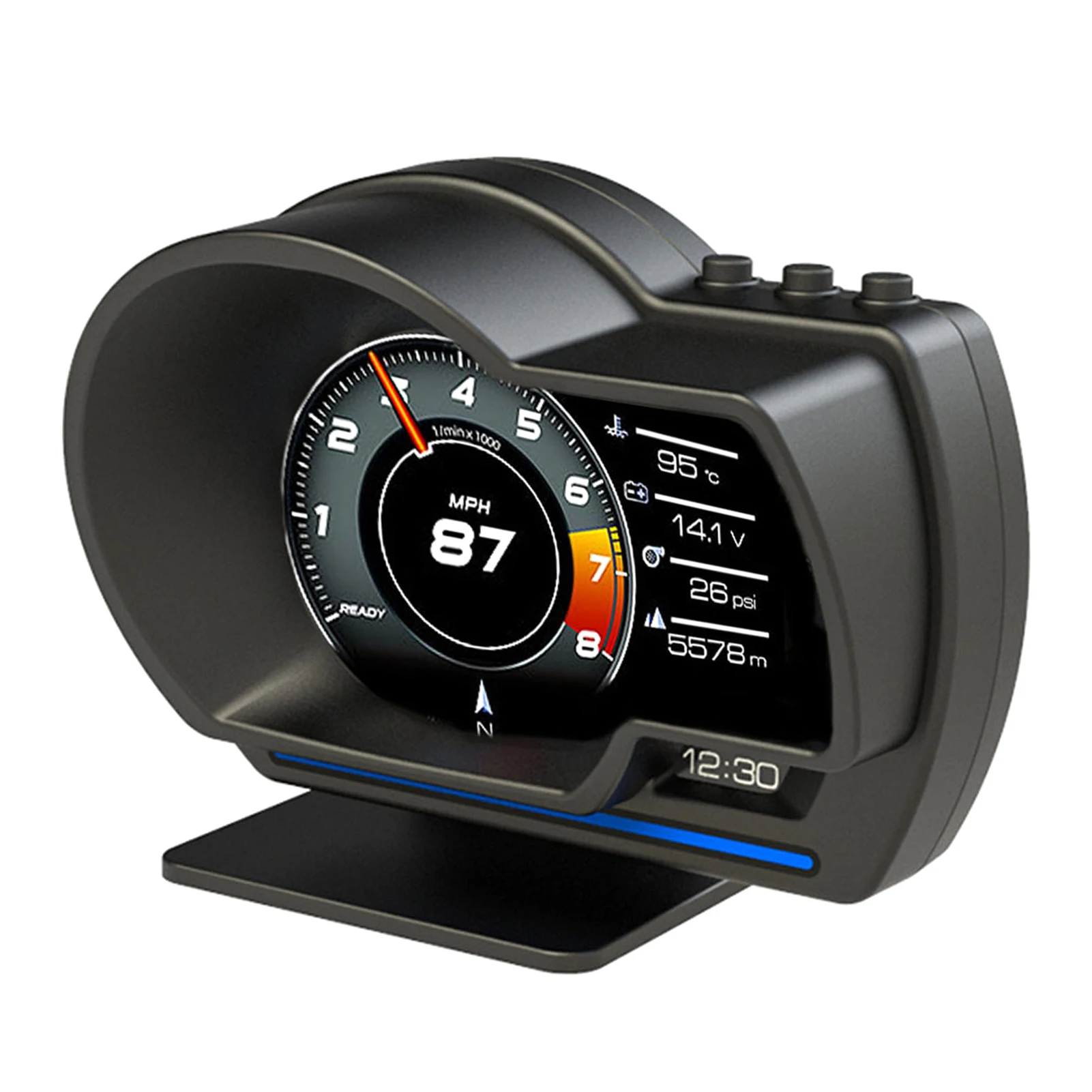 Pantalla frontal de coche OBDII + GPS medidor inteligente velocímetro de alta definición herramienta de diagnóstico de coche eliminación de código de fallos OBD conducción segura 1