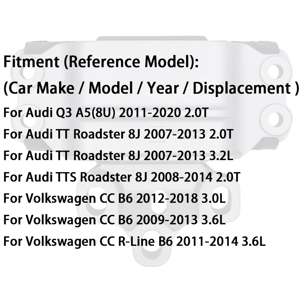 For Audi Q3 TT Roadster TTS VW CC B6 R-Line Engine Mount 2011- 2.0T 3.0L 3.2L 3.6L Bracket Support Accessories