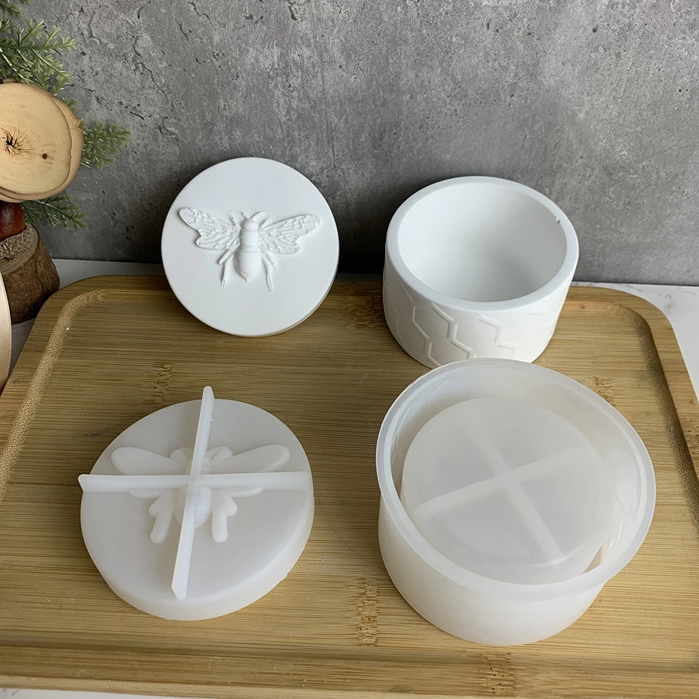 Silicone Mold DIY Honey Bee Gypsum Jar