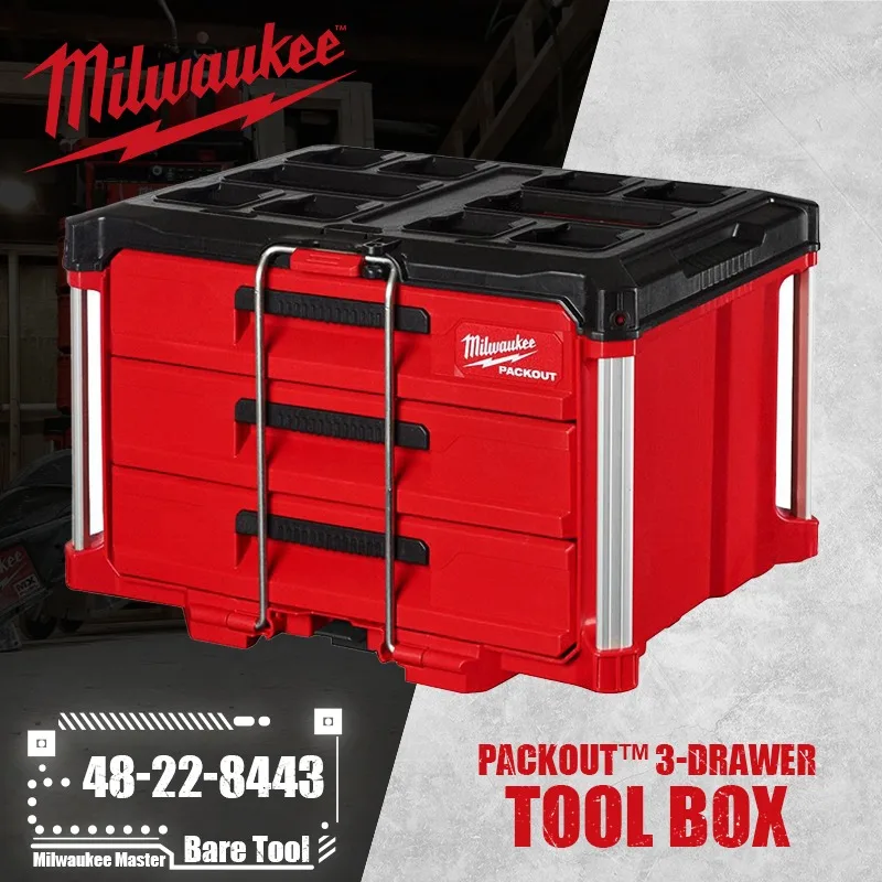 Milwaukee 48-22-8443 Packout™Cassetta Degli Attrezzi A 3 Cassetti Accessori Per Utensili Elettrici