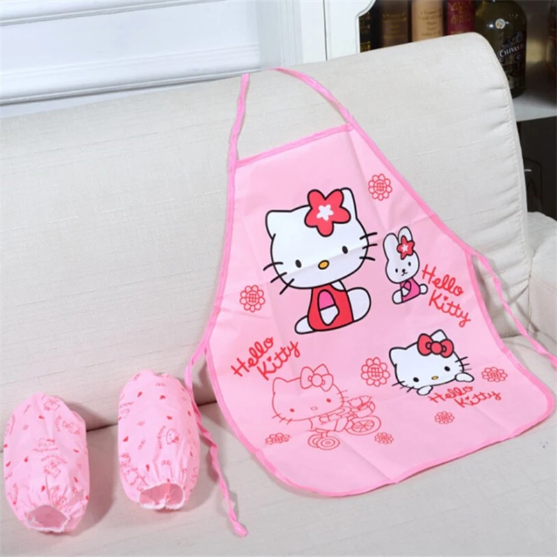 

Anime Sanrio Children's Apron Sleeves Hello Kittys Accessories Cute Kawaii Kitchen Waterproof Dirty Resistant Toy for Girl Gift