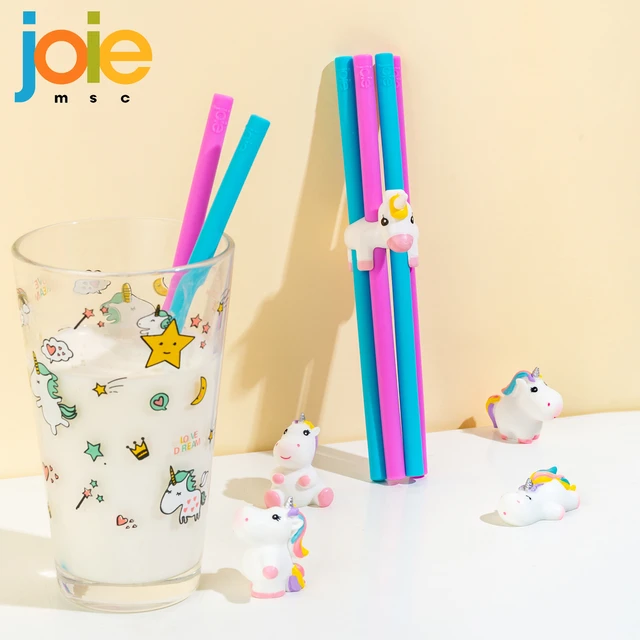 Fun Express Unicorn Plastic Cups with Lids & Straws - Party Supplies - 12 Pieces