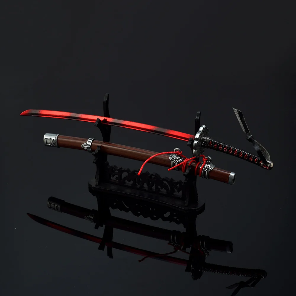 Japanese Anime Games Peripheral 26cm Mortal Blade Metal Samurai Sword Uncut Blade Weapon Model Ornament Crafts Gifts Toys Boys 3