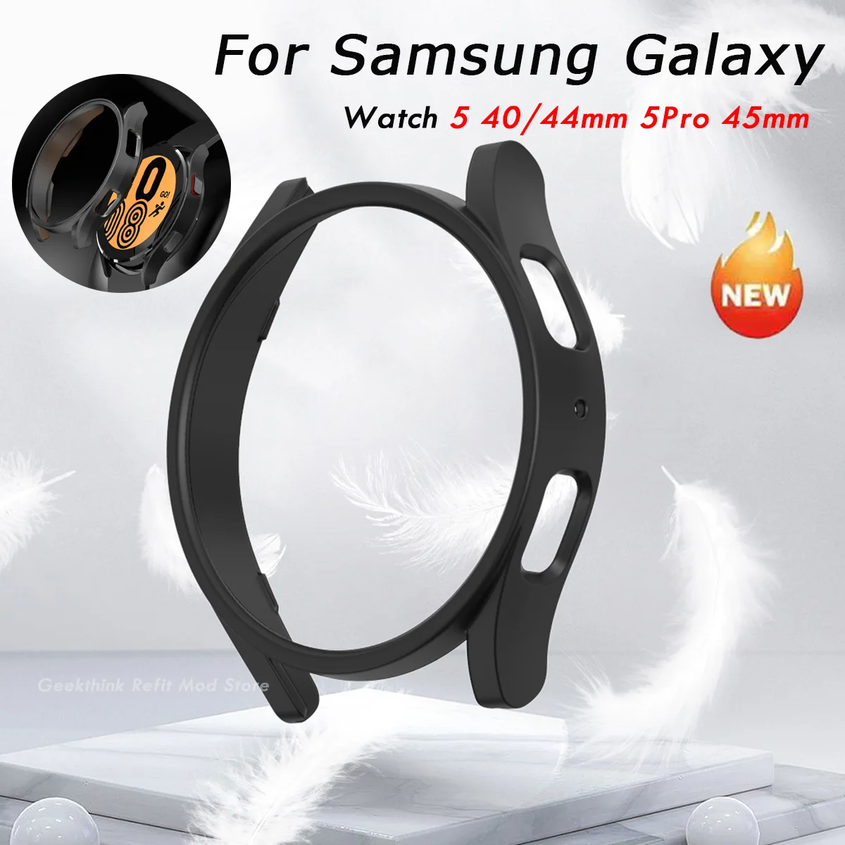 Coque PC pour Samsung Galaxy Watch 5 Pro, étui de protection rigide tout autour, 45mm 5 44mm 40mm