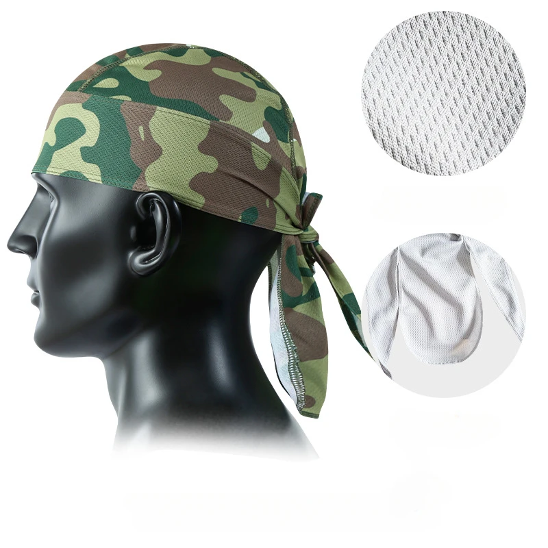 Unisex Quick Dry Camo Cycling Cap Head Scarf Men Running Riding Bandana Headscarf Camo Printing Cap Headband Men Head Scarf
