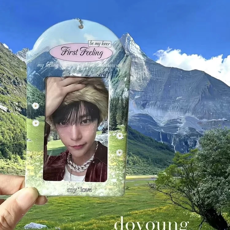 

Steve New ins PVC landscape card holder KPOP photo card card holder school bag pendant