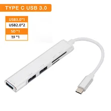  Multiple Usb Ports Docking Station Usb 3.0 Hub Type C Extender Usb Splitter SD/TF Card Reader for Laptop Macbook Pro Accessories 