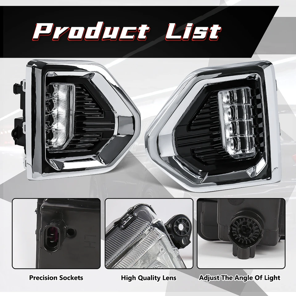 Left Side Fog Light Bezel For 2019-2022 GMC Sierra 1500 & Sierra 1500 Limited - Textured Black