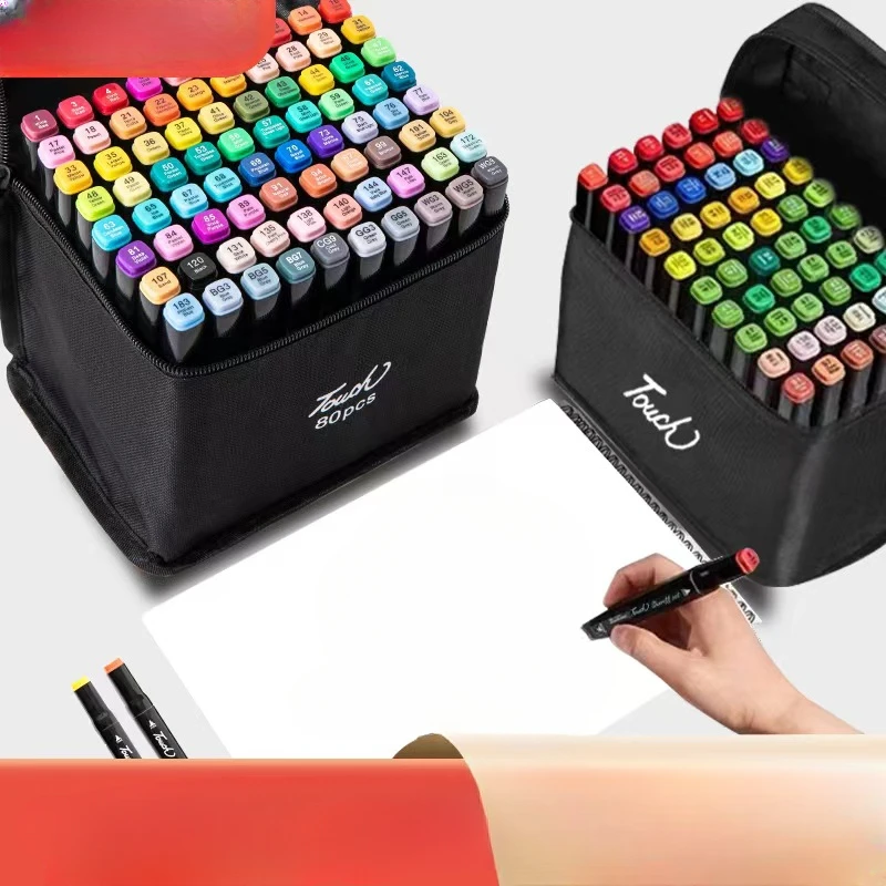 

Mark pen set color double-headed oily alcohol watercolor pen students and children animation painting