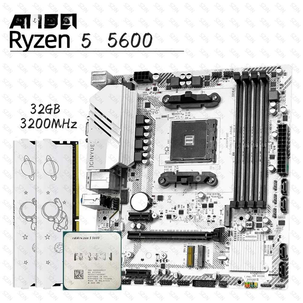 B450 Motherbaord Set With R5 5600 DDR4 32GB 3200MHz Support
