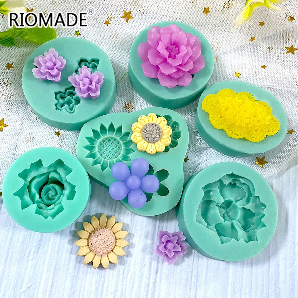 Mini Flowers Series Silicone Mold DIY Handmade Fondant Cake Baking  Chocolate Sugar Cake Tool Resin Polymer Clay Making Mould 1pc