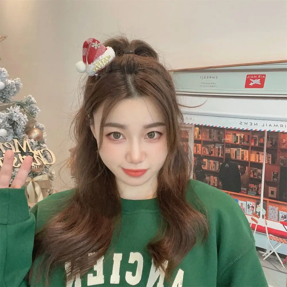 Merry Christmas Decor Christmas Hairpin Sequin Star Christmas Hat Headband Snowflake Santa Claus Children Antler Hair Clip