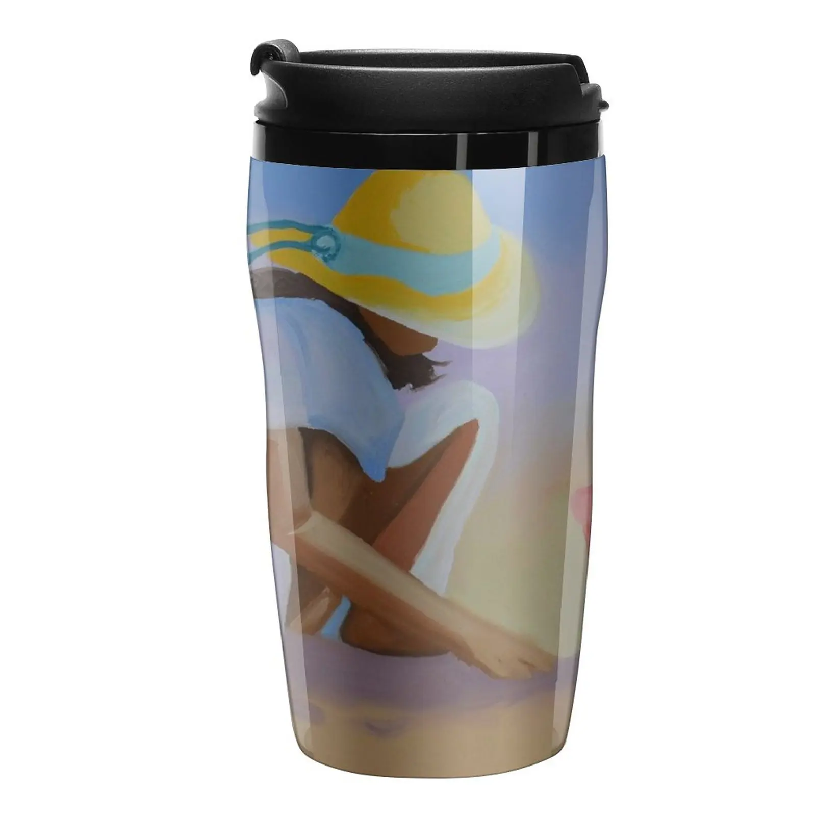 

girl on beach Travel Coffee Mug Cup Coffee Cup Set Of Coffee