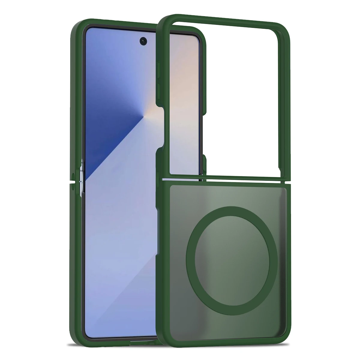 Luxury Slim Matte Translucent Case for Flip Phones - Magnetic Wireless Charging Compatible Armor Cover