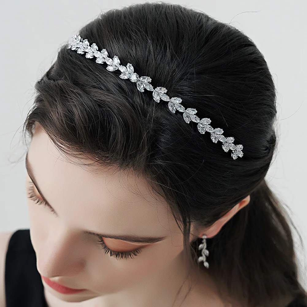 Mode Gute Qualität Zirkonia Zirkon Hochzeit Braut Stirnband Handgemachte Braut Party Haarband Täglichen Kopfschmuck für Frauen Kopfschmuck