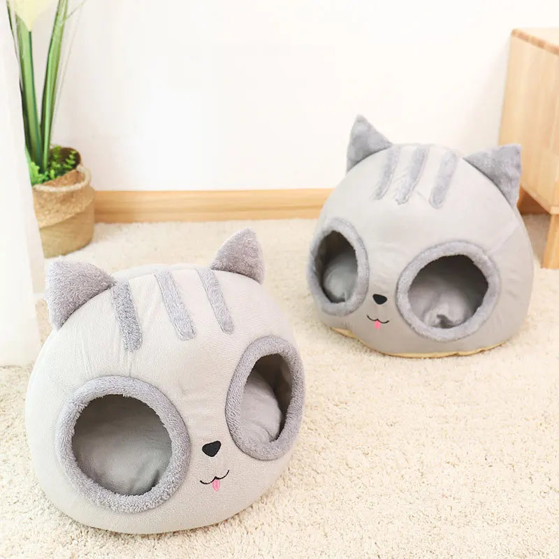 

Semi Enclosed Cat Nest, 2 Hole, Creative Design, Pet Bed, Puppy House, Deep Sleep Nest Pad, Separated Pet Supplies