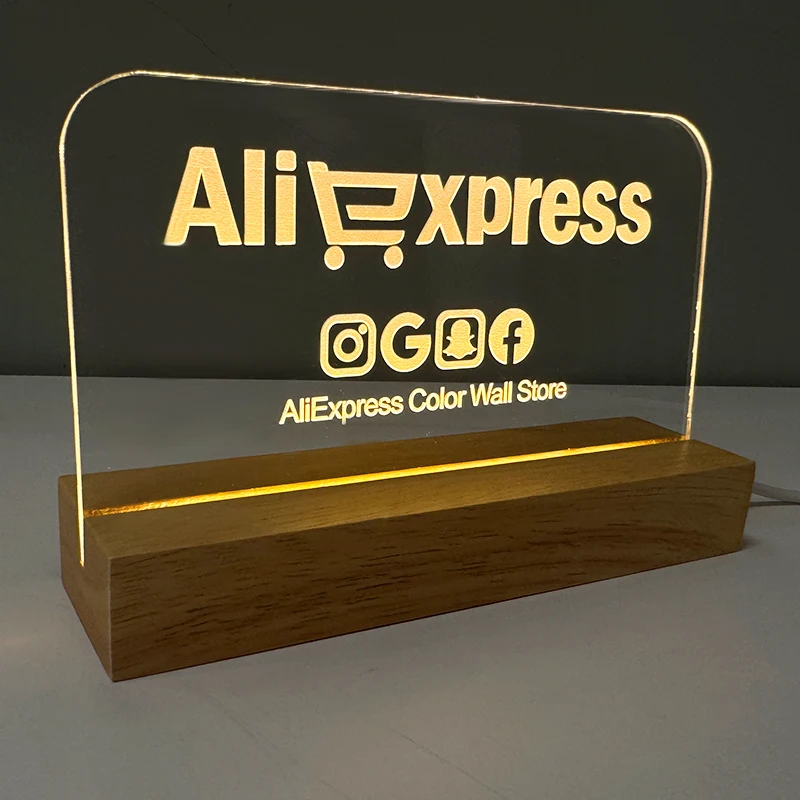 Customized Personalization LED Logo Sign Social Media Business Light ...