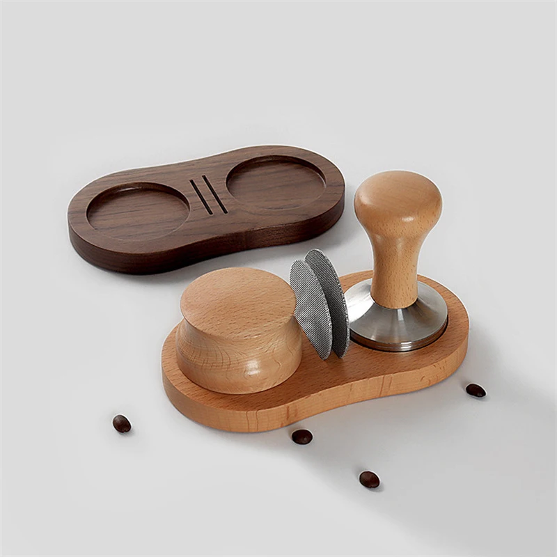 51/54/58mm Wooden Coffee Tamper Stand Presser Holder for Espresso Puck