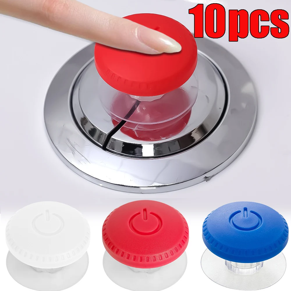 

1/10PCS Round Toilet Press Button Self-Adhesive Toilet Flush Button Tank Push Extended Switch Nail Protectors Bathroom Accessory