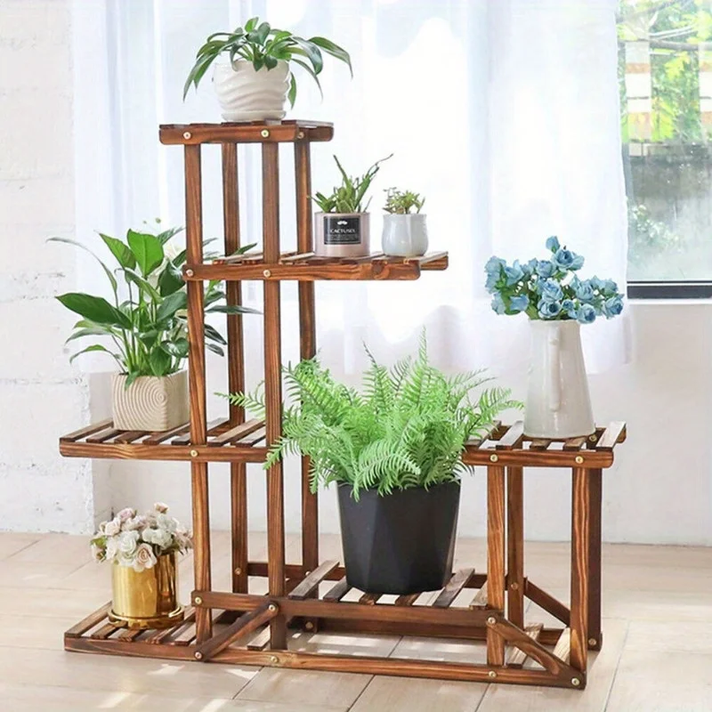 Wood/ Bamboo/Metal Shelf Flower Pot Plant Stand Rack Garden Indoor Outdoor Patio