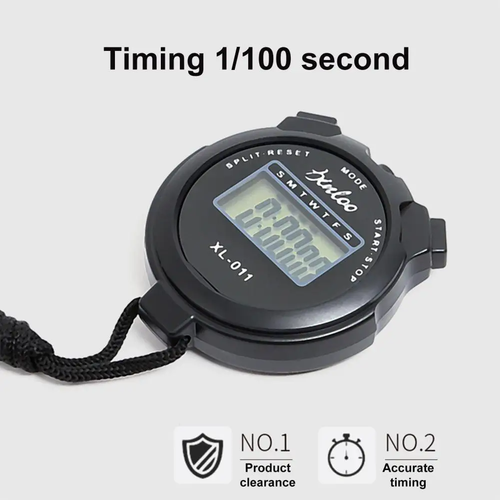 Chronograph Devices Waterproof Digital Stopwatch with Silent Timer Chronograph Function Compact Size Simple Operation for Sports