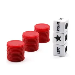 Left Right Center Dice Game Innovative Left Right Center Table Game With 3 Dices And 24 Random Color Chips For Family Nights