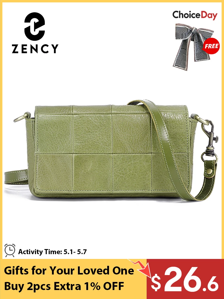 

Zency Soft Leather Women Crossbody Bag Small Flap Handbag Female Casual Messenger Bag For Daily Commute