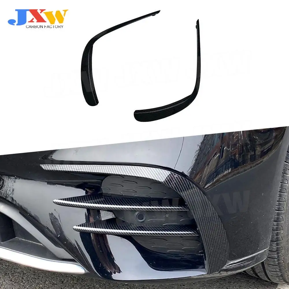 

ABS Carbon Look Front Bumper Air Vent Fender Spoiler Trim For Mercedes Benz E Class W213 E260 E300 E53 2021-2023 Glossy Black