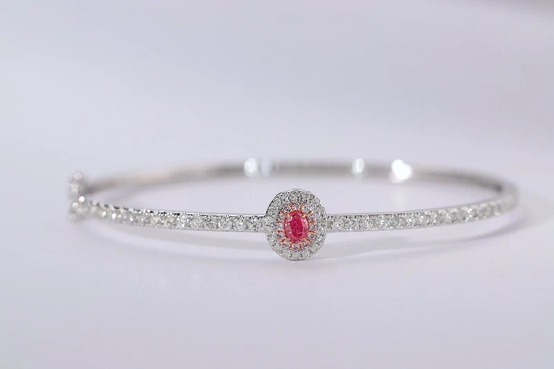 Real Natural Pink Diamond Bangle