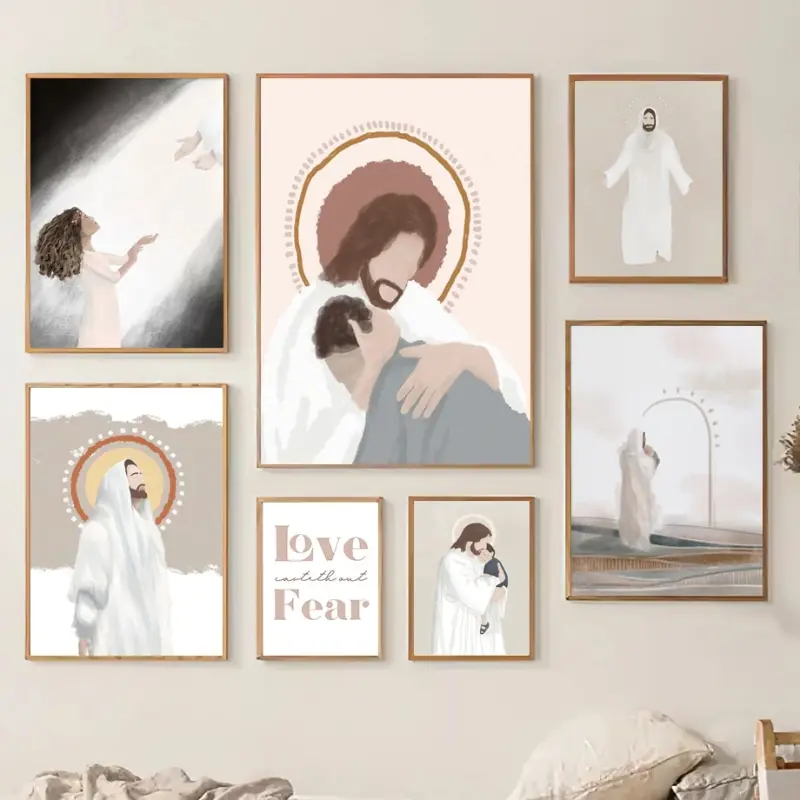 

Jesus Christ Children Canvas Art NordicInspired Religious Wall Decor for Living Room