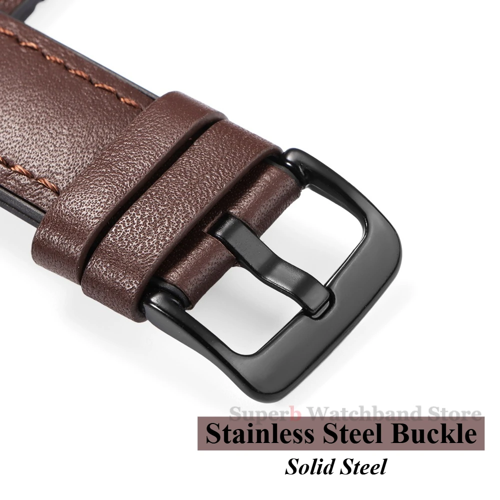 Universal Silicone Leather Sports Strap - Quick Release Bracelet for Smartwatches (20mm/22mm)