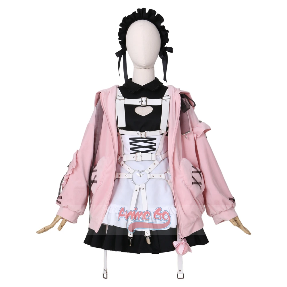 

Virtual Vtuber Makaino Ririmu Cosplay Costume Women Girls Lolita Dress Coat Halloween Outfits C02079