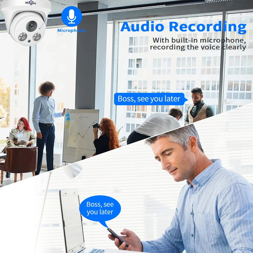 Hiseeu-POE مجموعة نظام كاميرا CCTV قبة ، مراقبة أم...