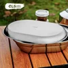 CLS&NOBANA Newset Outdoor 304 Stainless Steel Travel Portable Barbecue Camping Household Large Soup Basin Small Shallow Plate 3