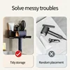 1 Pcs Hair Dryer Holder Wall Dryer Cradle Straightener Stand Hairdryer Organizer Box Plastic Hair Dryer Stand Bathroom Organizer 3