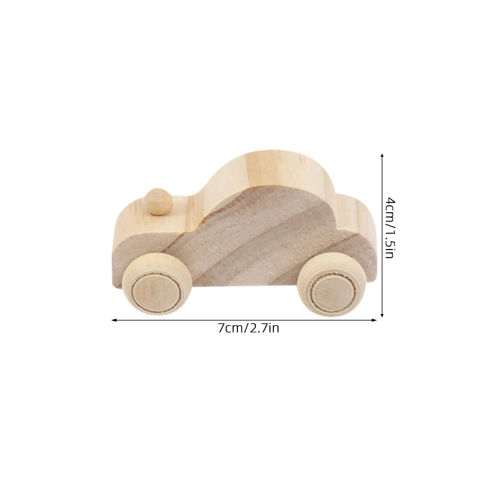 12Pcs 나무 DIY 미완성 자동차 어린이 그림 공예 손으로 그린 ??낙서 자동차 장식품 학습 재미 나무 장난감 자동차