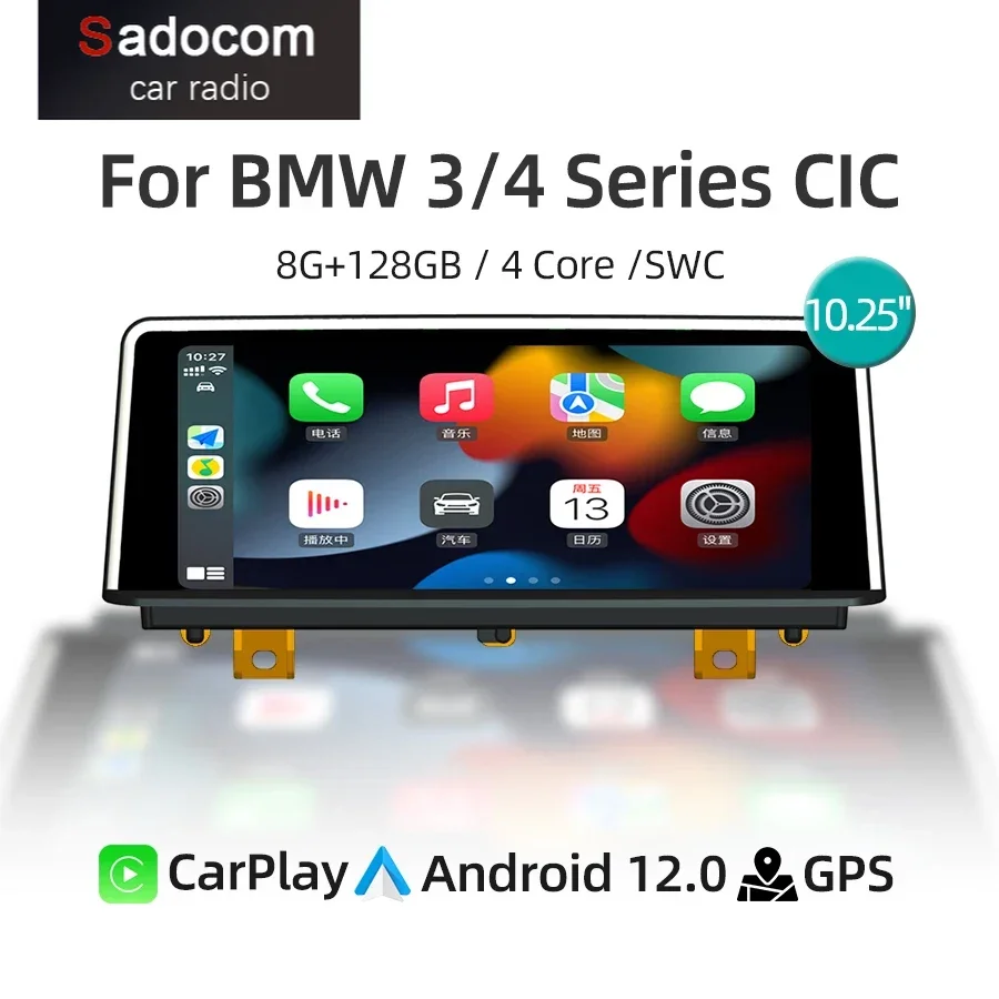 

Car Radio Android 12.0 CarPlay Multimedia Player For BMW 3/4 Series F30/F31/F34/F32/F33/F36 CIC GPS Navigation 4G WiFi 1920*720