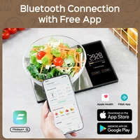 เครื่องชั่งในครัวอัจฉริยะอาหารแคลอรี่โปรตีนไขมันคาร์โบไฮเดรตโภชนาการเครื่องคิดเลขเครื่องชั่งน้ําหนัก 11LB / 5 กก.สแตนเลสขนาดอาหารในครัว 6